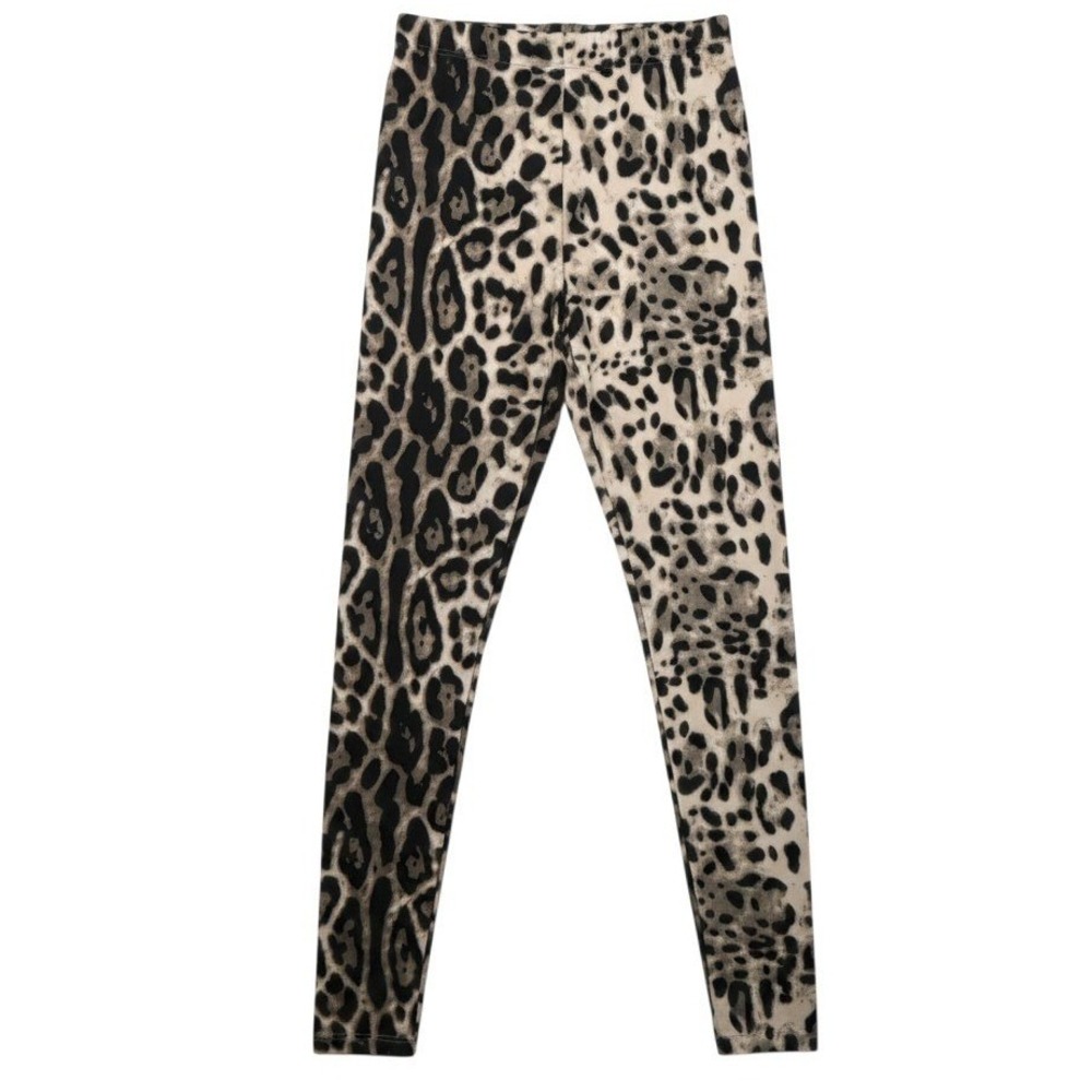 Kardashian Kollection Leggings Women Medium Brown Leopard Print Stretch